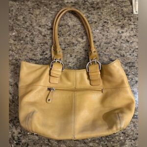Vintage Y2K Tignanello Mustard Leather Buckle Bag